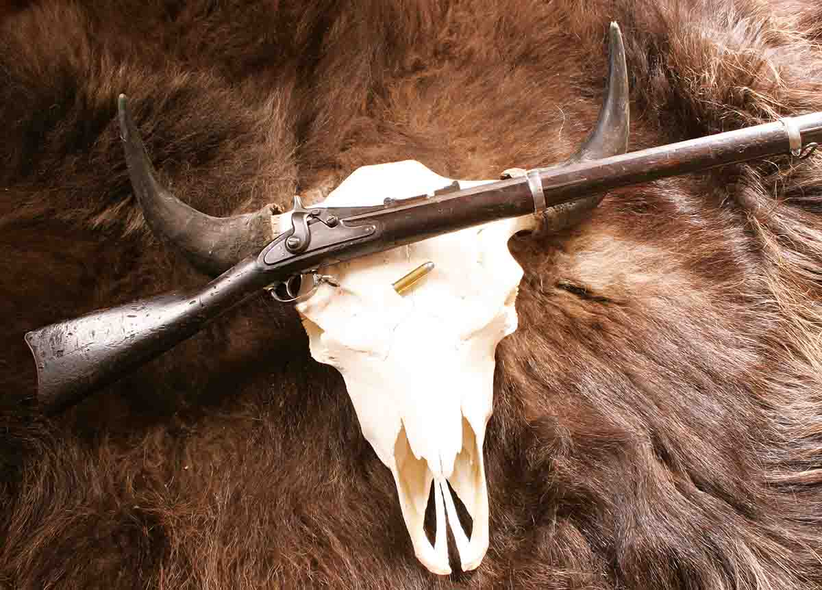 Some historians believe far more bison were taken during the nineteenth-century with .50-70 trapdoors than more famous commercial rifles, due to being more abundant.